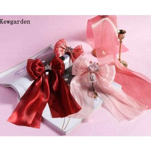 Kewgarden 8cm 12cm Shiny Voile Ribbon Handmade Tape DIY Bow Hair Accessories Gift Packing Riband Wholesale 22 Yards