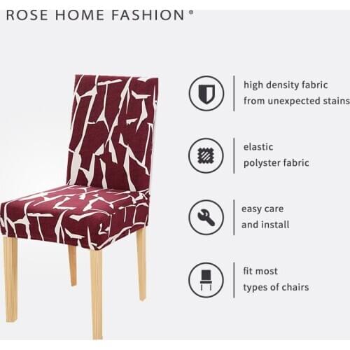 Floral Print Chair Cover Elastic Polyster Modern Stretch Elastic Anti-dirty Removable For Kitchen Room Wedding Banquet