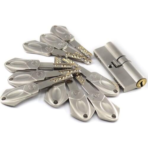 European standard security door lock core Gate lock 55 60 65 70 75 80 85 90mm 10 alloy keys Stainless steel door locks cylinder