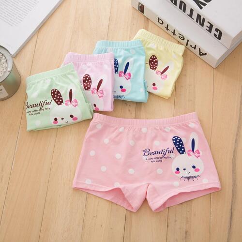 Hot sales Girl underwear Free shipping new kids character boxer short children cotton panties 5pcs/lot 1-9year rabbit