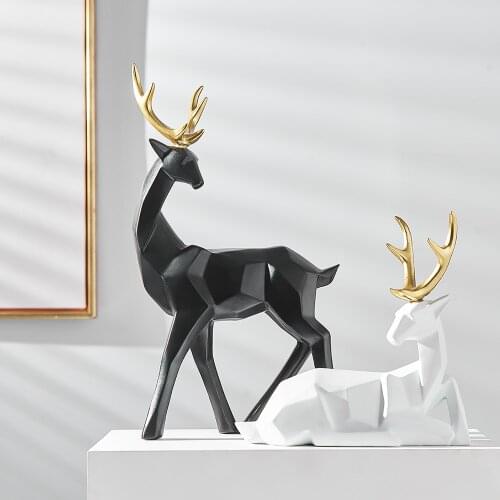 Home Decor Deer Decoration Living Room Decoration Resin Embellishment Statue Office Decoration Accessories Abstract Sculpture