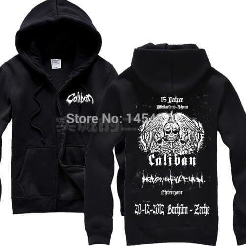 Outerwear metalcore Caliban Cotton Rock hoodies shell jacket brand Zipper Sweatshirt punk death dark metal Skull bone sudadera