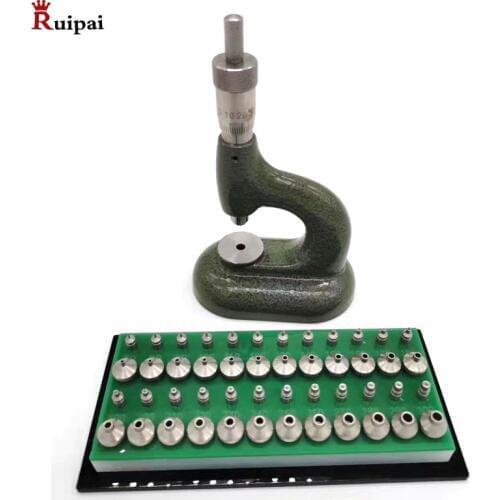 Watchmakers Jewelling tool with Micrometric Screw 4mm&4mm and Set of 24 Pump Pushers Anvils Copy of MSA 13.100 (bergeon