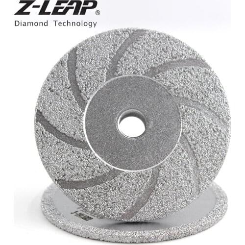Z-LEAP 1pc 4inch Vacuum Brazed Diamond Cutting Grinding Disc Premium Quality Polishing Wheel Saw Blade M14 5/8-11 Thread Grit 30