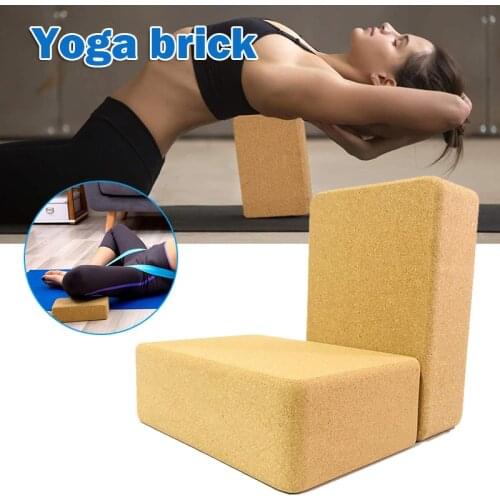 1 PCS Yoga Blocks High Density Pure Cork Foam Brick Improve Strength Aid Balance Flexibility for Home