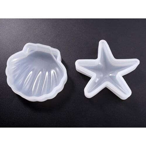 1pcs Starfish Star Shell Shape Silicone Mold Diy Resin Mold Crystal Epoxy Silicome Mold Transparent Book Silicone Mold Tools