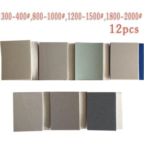 10/12 PCS 75*100MM Sandpaper Sponge Pad 12pcs For Mobile Phone Computer Case Polishing Sponge Abrasive Tools Sanding Papers Hot