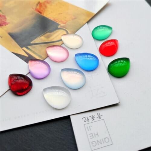 10pcs/lot Water Drop 13x18 18x25mm Plastic Flatback Cabochon Colorful Tear Drop Resin Cameo Beads for DIY Earring Jewelry Crafts