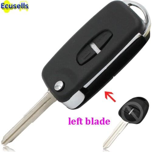 2 BUTTON FLIP KEY SHELL CASE UPGRADE FOR For MITSUBISHI Lancer EVO Triton Pajero remote key fob left blade