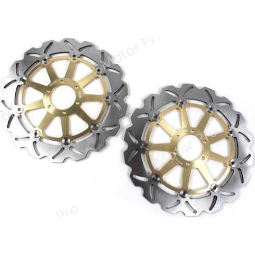 2 PCS Front Brake Disc FOR DUCATI MONSTER 1000 S 2003 2004 2005 1000S Motorcycle Accessories Floating Brake Rotor Disk GOLD