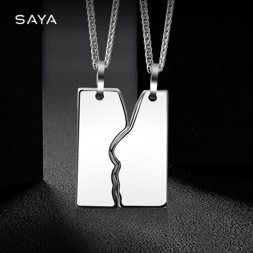 2021 Tungsten Pendant, Couple Necklace Men and Women Customized Pendant Clavicle Chain Fashion Jewelry, Free Shipping, Engraving