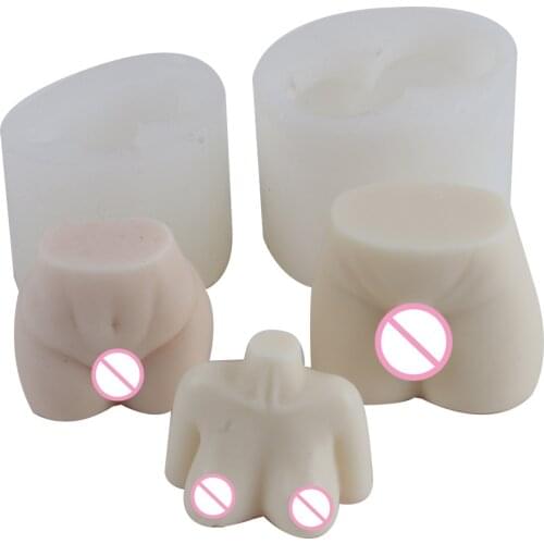 3D Half Body Silicone Candle Aromatherapy Plaster Silicone Mold DIY Handmade Creative Crafts Buttock Chest Soap Candle Mold Tool