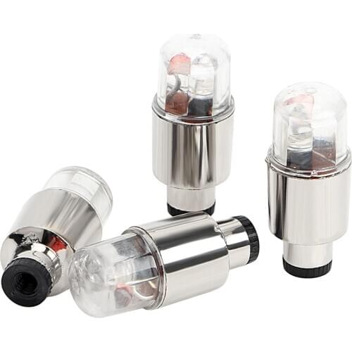 4pcs Bike Car Motorcycle Wheel Tire Tyre Valve Cap Cool Wheel Lamp Flashing Different Color Spoke LED Light