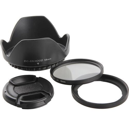 Camera Lens Filter Adapter Metal FA-DC58C 58mm Lens Cap Lens Hood UV Filter For Canon PowerShot G1X (Incompatible With G1X II)