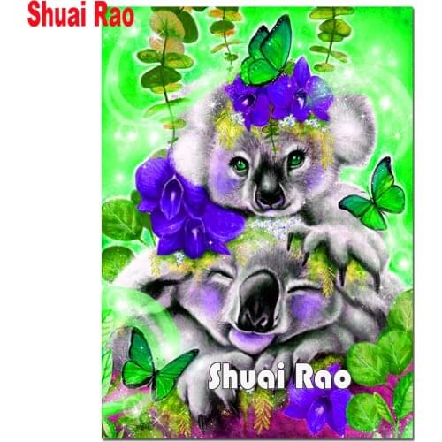 Fantasy Koala Couple Round diamond painting full Square mosaic 3d rhinestone embroidery Cute Animals 5d picture of Diamonds