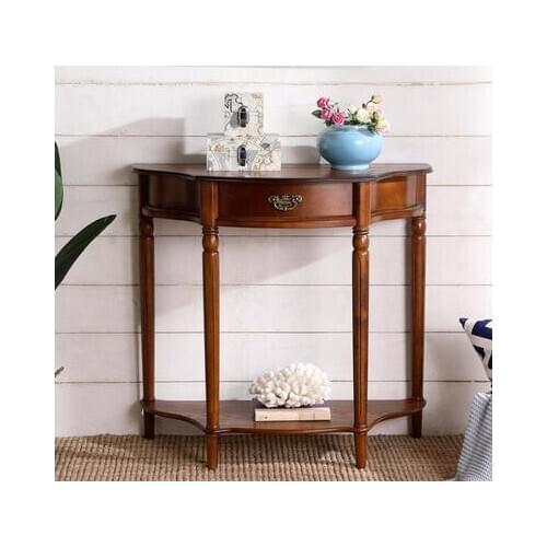 American porch table European porch table sofa back a few halls American solid wood semi-circular porch porch cabinet