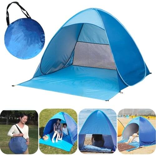 Automatic Instant Pop Up Sun Shelter Beach Tent Lightweight Awning Outdoor UV Protection Camping Travel Sun Shelter Tourist Tent