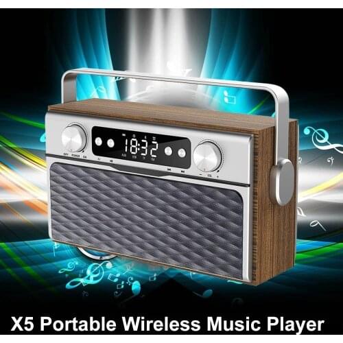X5 Portable Wireless Bluetooth 5.0 Speaker Support TF Card U Disk Digital Display Speakers 20W Loudspeaker FM Radio MP3 Player