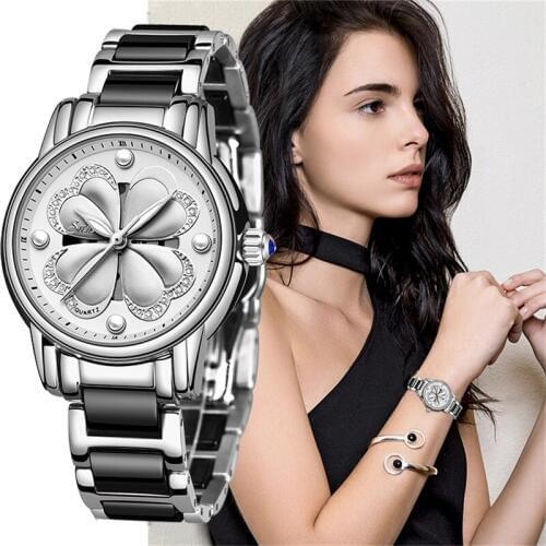 SUNKTA New Listing Top Luxury Brand Women Watch Womens Ceramic Watch Fashion Dress Lady Girl Analog Quartz Clock Zegarek Damsk
