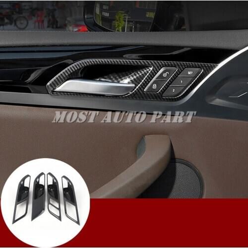 Carbon Fiber Style Car Door Handle Bowl Cover For BMW X3 X4 G01 G02 2018-2020 Car accesories interior Car decoration