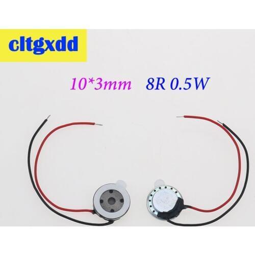Cltgxdd 100pcs/lot New Buzzer Speaker 8 ohms 0.5 watt 0.5W 8R Speaker Diameter 10MM Thickness 3MM With Wire