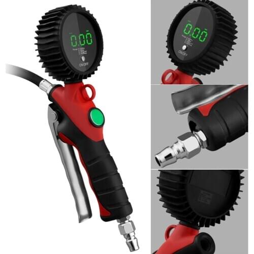 High Accuracy LED Backlight Display Tire Inflating Gauge Digital Display Tyre Inflatable Gun Tire Inflator Pressure Gauge