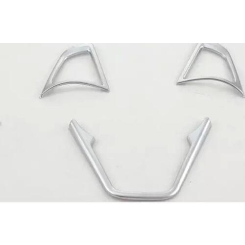 For Ford Edge 2015 Interior ABS Chrome Steering Wheel Trim Cover Decoration Chrome