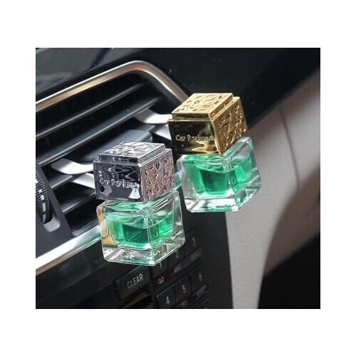 6ml Car Air Outlet Perfume Bottle Aromatherapy Charms Gold-plated Perfume Bottle Gold Silver Black Color Optional 20pcs/lot