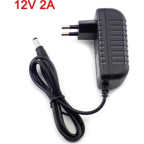 Gakaki 12V 2A 2000mA US EU Plug 100-240V AC to DC Power Adapter Supply Charger Charging adapter for LED Strip Lamp Switch