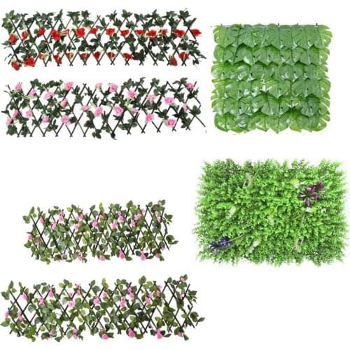 Artificial Leaf Garden Fence Adjustable UV Fade Protected Privacy Artificial Fence Wall Landscaping Ivy Garden Fence Panel Decor