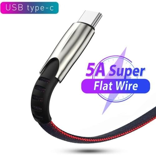 Type C 5A Usb C Cable Type-C Typc Quick Charger for Huawei Mate 30 P30 Lite OPPO Realme XT 5 X2 Pro VIVO Super VOOC Fast Charge