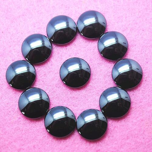 20pcs new hematite stone cabochons no hole beads cabs round shape 8mm10mm14mm20mm25mm one flat beads accessories top selling it