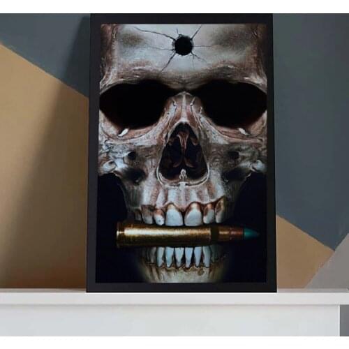 Retro Skull Tears Dollars and Bullets Oil Canvas Painting Mural Art Poster Print Prints Bedroom Pictures Room Decoration