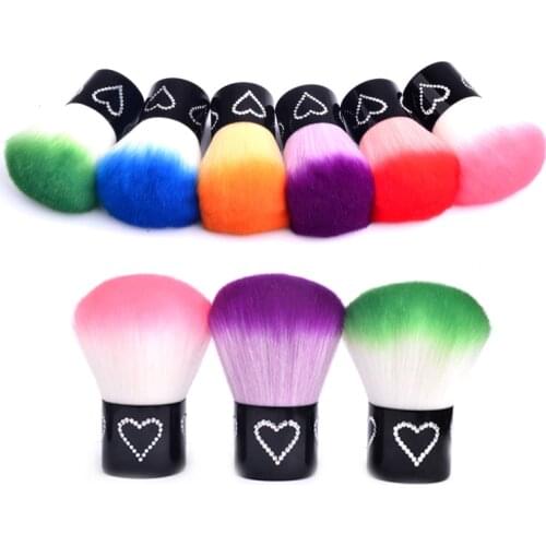 Artlalic 1pc Colorful Nail Tools Brush for Manicure UV Gel Varnish Nail Art Dust Brush Cleaner Tools Makeup Brushes Random Color
