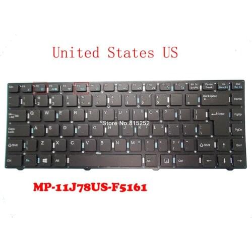 Laptop Keyboard For Shuttle MP-11J78US-F5161 82R-14A040-4015 11J7F5161USL-A English US Without Frame Black New