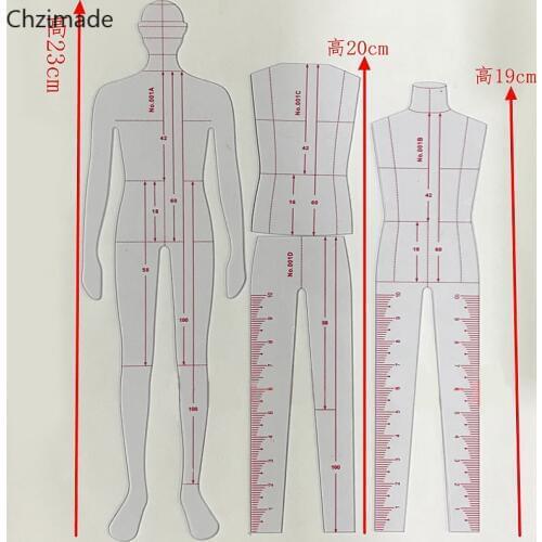 Lychee Life 4Pcs/lot Ruler Drawing Comma Line Human Dynamic Template For Cloth Rendering Home Textile Sewing Tools