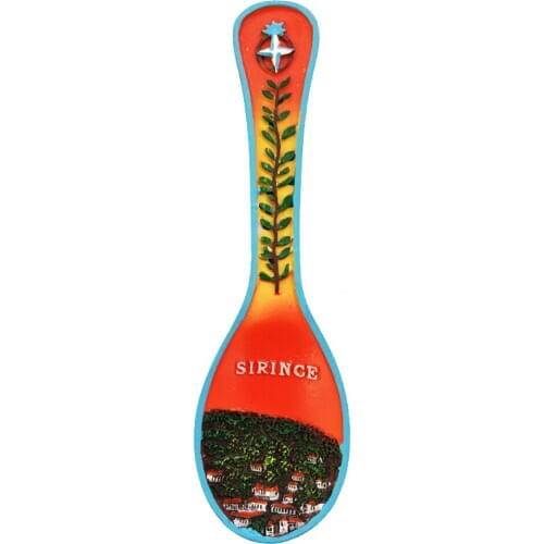Lychee Spoon Shape Greek Hill Village Refrigerator Magnetic Famous Landscape Fridge Magnet Modern Home Kitchen Decoration