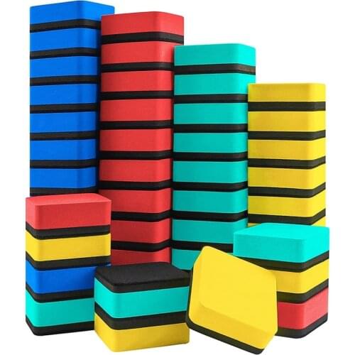 Mini Dry Erase Erasers,48 Pack Magnetic Whiteboard Dry Erasers Chalkboard Cleaner Wiper for Kids and Classroom(2X2 Inch)