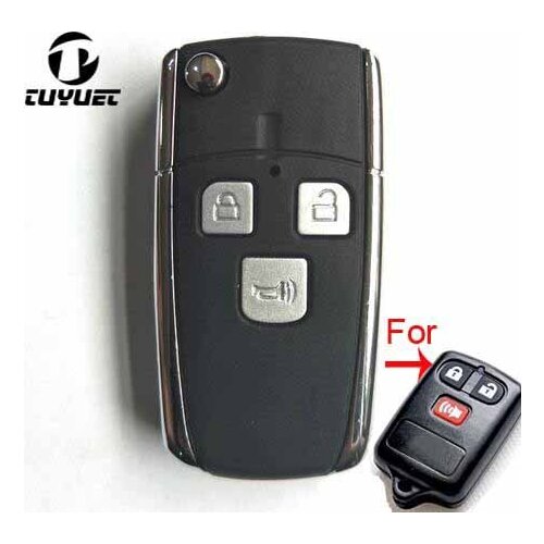 Modified Folding Flip Car Key Blanks For BYD F3 F3R Remote Key Shell 3 Buttons with Uncut Blade