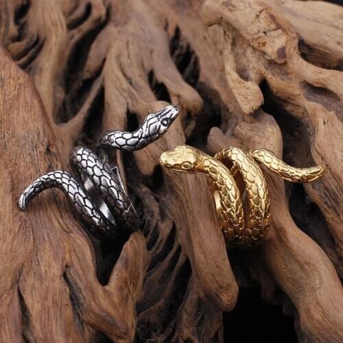 Europe and the United States retro jewelry punk ring cobra shape mens ring jewelry
