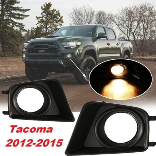 Fog Light Covers Set For Toyota Tacoma 2012-2015 Pair Front Lamp Trim Bezels