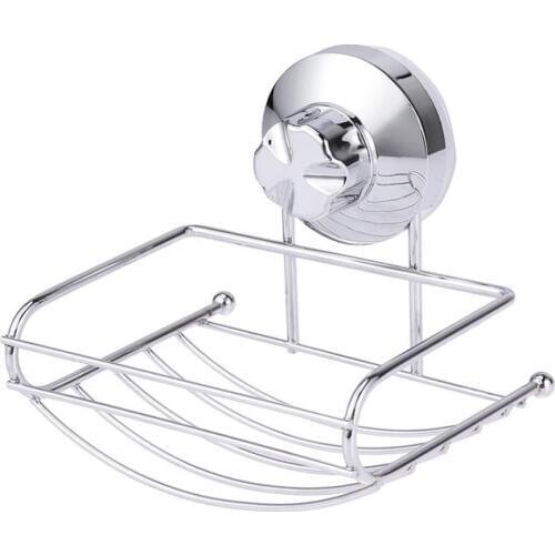 Stainless Steel Soap Dish Holder Wall-Mounted Drain Hollow Soap Box Strong Suction Soap Dish For Home Bathroom Accessories