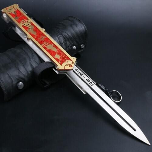 2021 new stainless steel special-shaped blade stealth sword set sword Edward weapon can pop out set of sword metal material