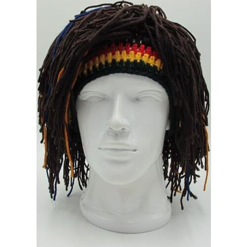 New 2019 Rasta Wig Beanie Mens Caps Handmade Crochet Winter Warm Hat Halloween Xmas Birthday Gifts Funny Hat Party Balaclava