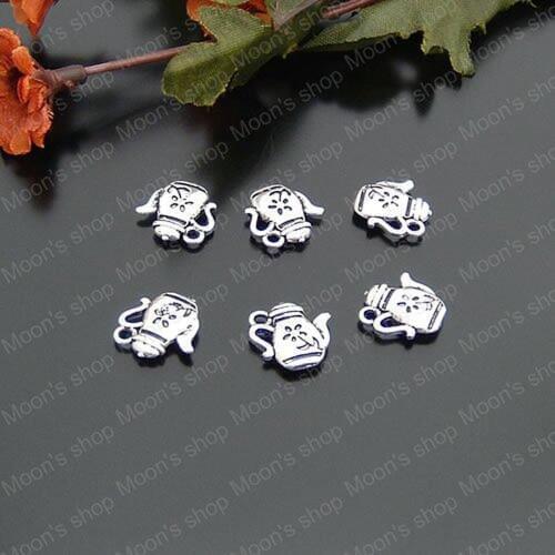 Wholesale Antique Silver color 13*13mm Teapot Alloy Charms Pendants DIY Fashion Jewelry Findings Accessories 50 pieces(JM2027)
