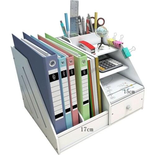 Magazine Holder Tray Desk Organizer Newspaper Rack Stationery Storage Box Document Letter File for School Supplies Home Office