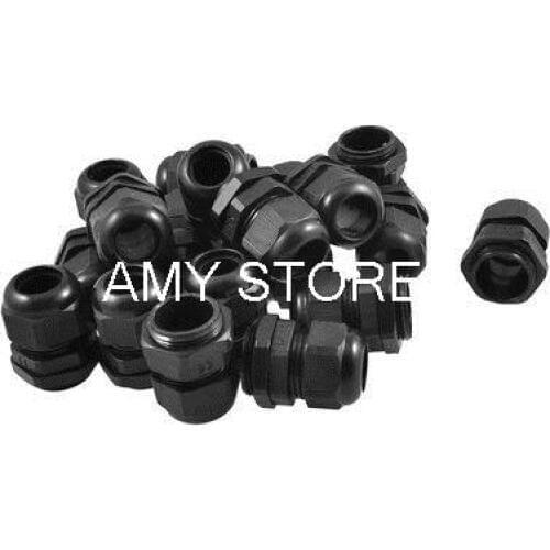 PG19 IP67 Waterproof Connector Gland for 12-15mm Diameter Cable Black