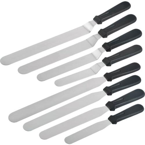 Full Set Stainless Steel Butter Cake Cream Knife Spatula For Cake Smoother Icing Frosting Spreader Fondant Cake Decorating Tools