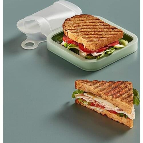 Portable Toast Bento Box Sandwich Lunchbox Bread Cake Food Container For Students Worker Durable Kitchen Lunch Box
