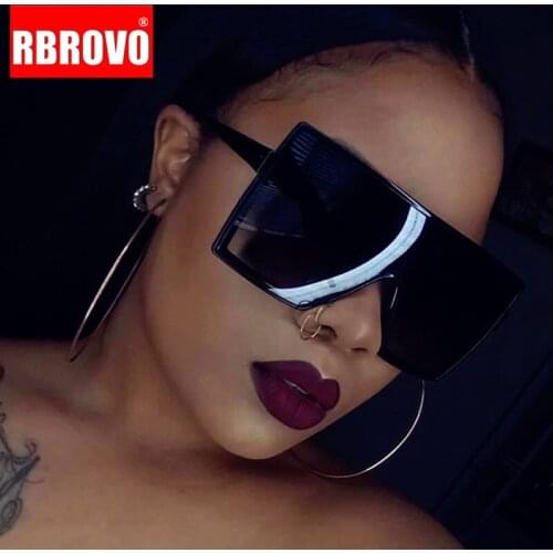 RBROVO 2021 Oversized Sunglasses Women Luxury Glasses for Women/Men Retro Eyeglasses Women Mirror Square Gafas De Sol Mujer